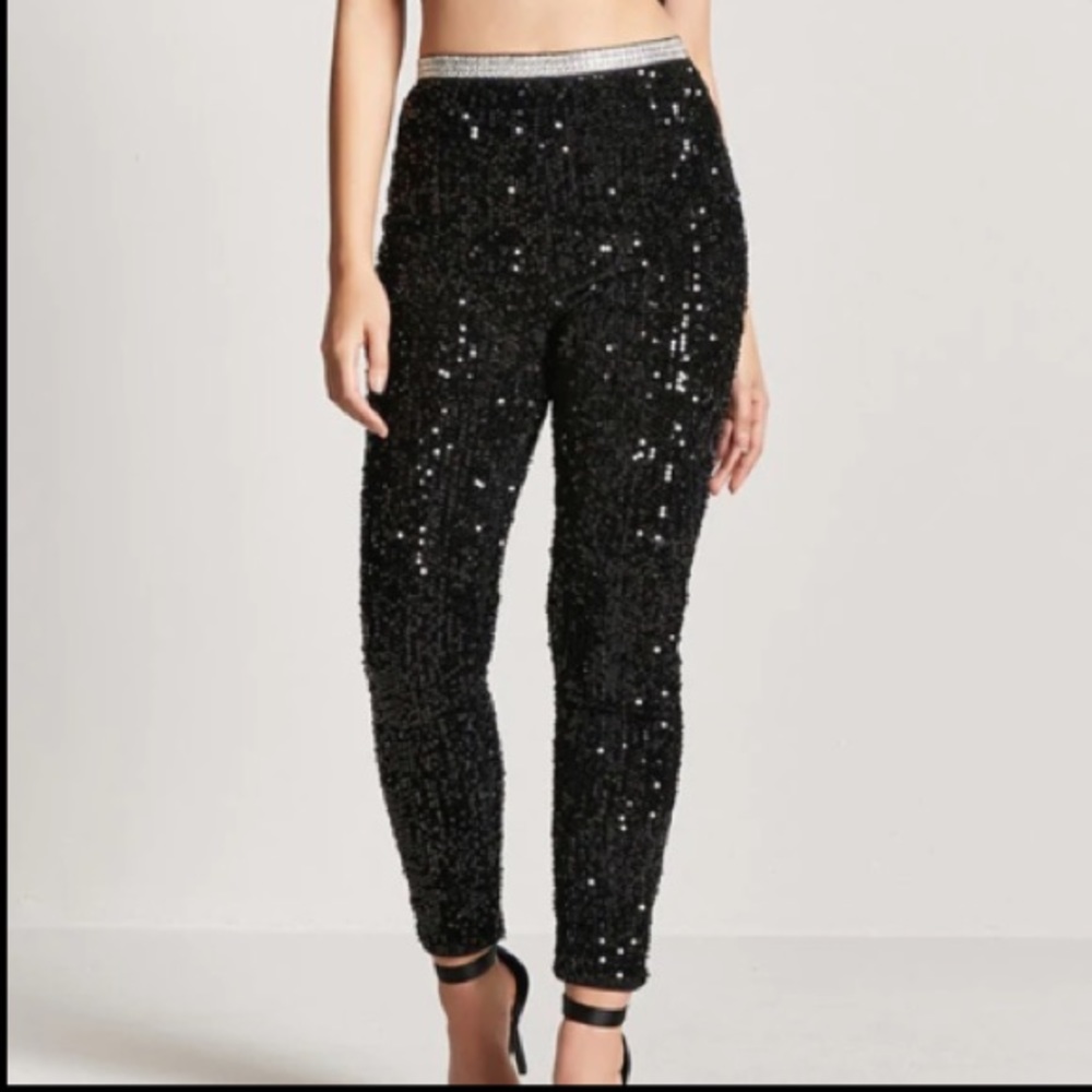 Black Sequin Pants